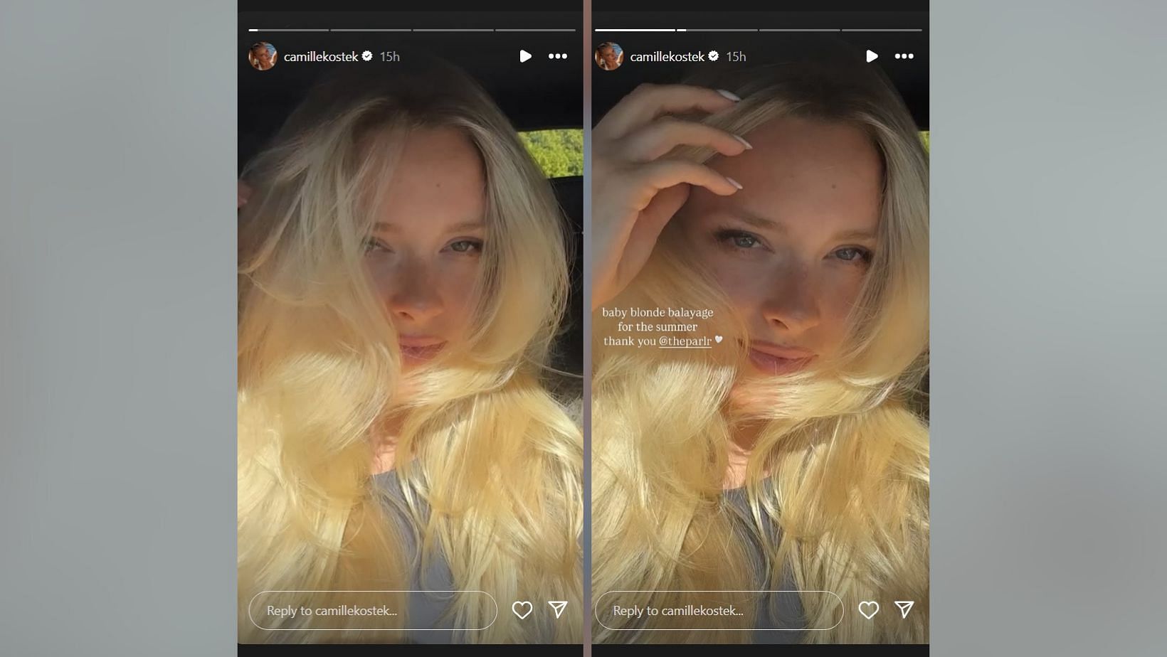 Rob Gronkowski’s GF Camille Kostek shows off "baby blonde balayage" summer look (Image Credit: Kostek/IG)